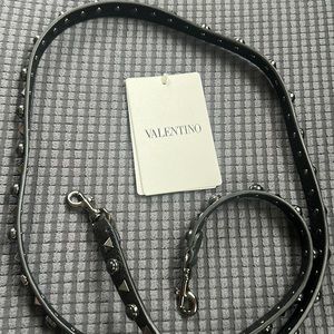 Valentino garavani bag strap , new black and silver comes authenticity card